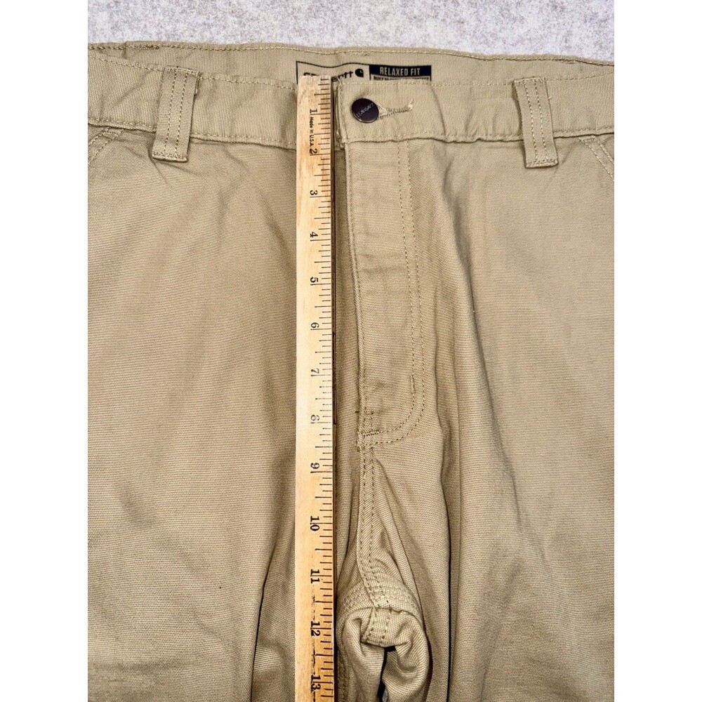 Carhartt Rugged Flex Knit-Lined Relaxed Straight Canvas Pants Beige 36x32 NWT - Picture 9 of 12